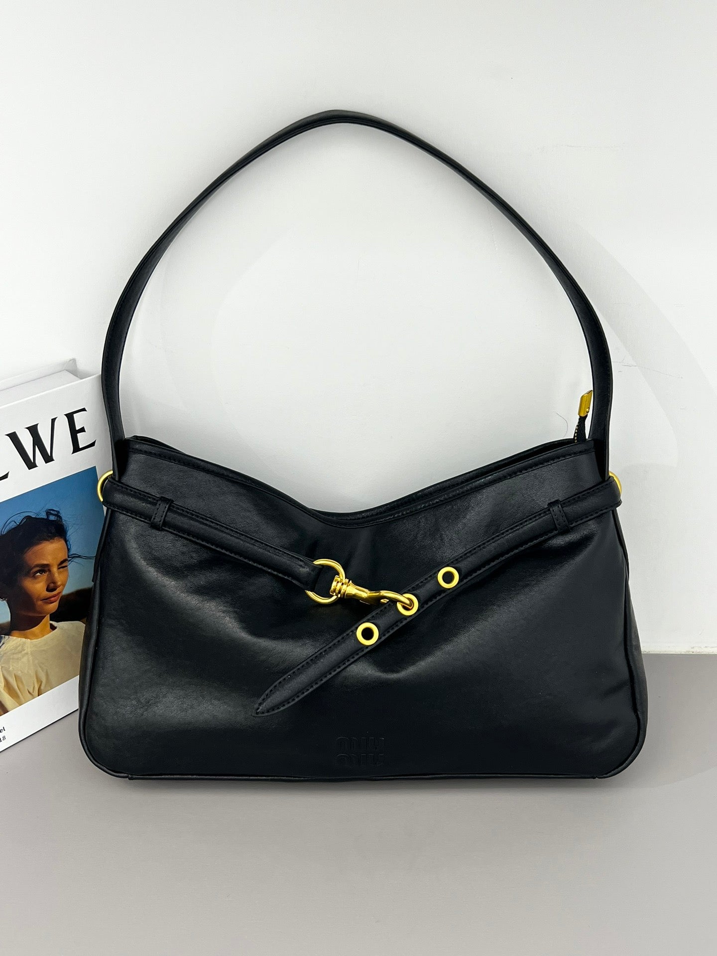 Suede-Leather  Luxe shoulder bag