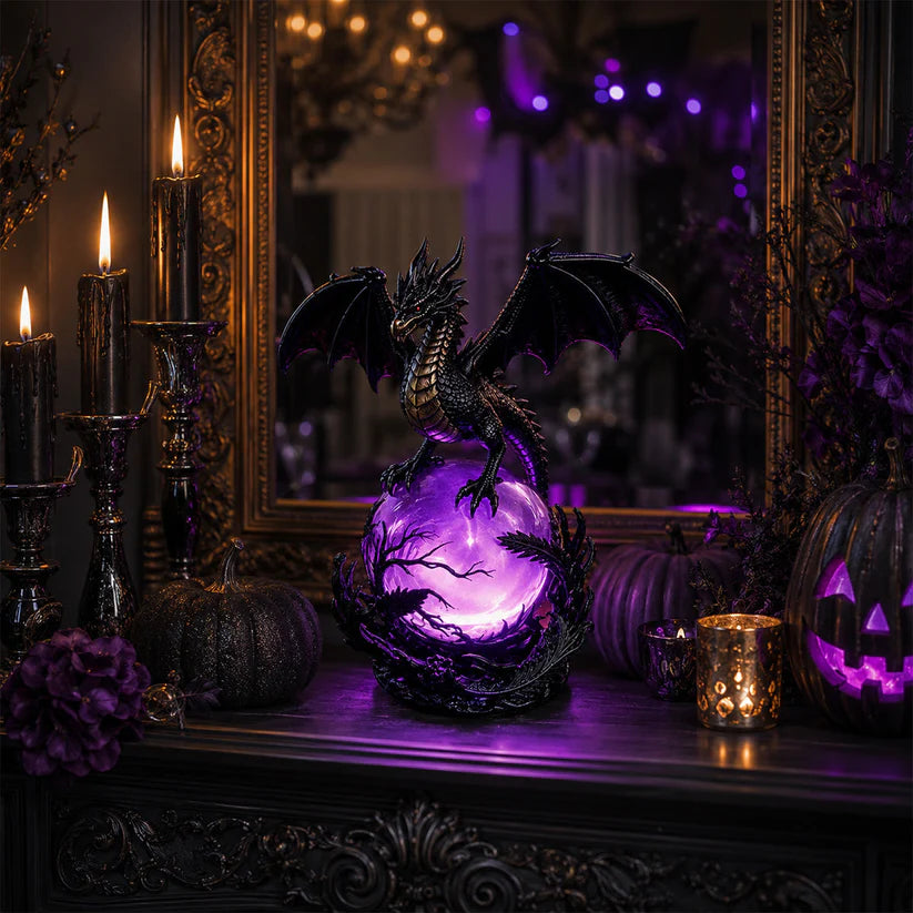🔮Gothic Dragon LED Crystal Ball Lamp for Dark Aesthetic Decor