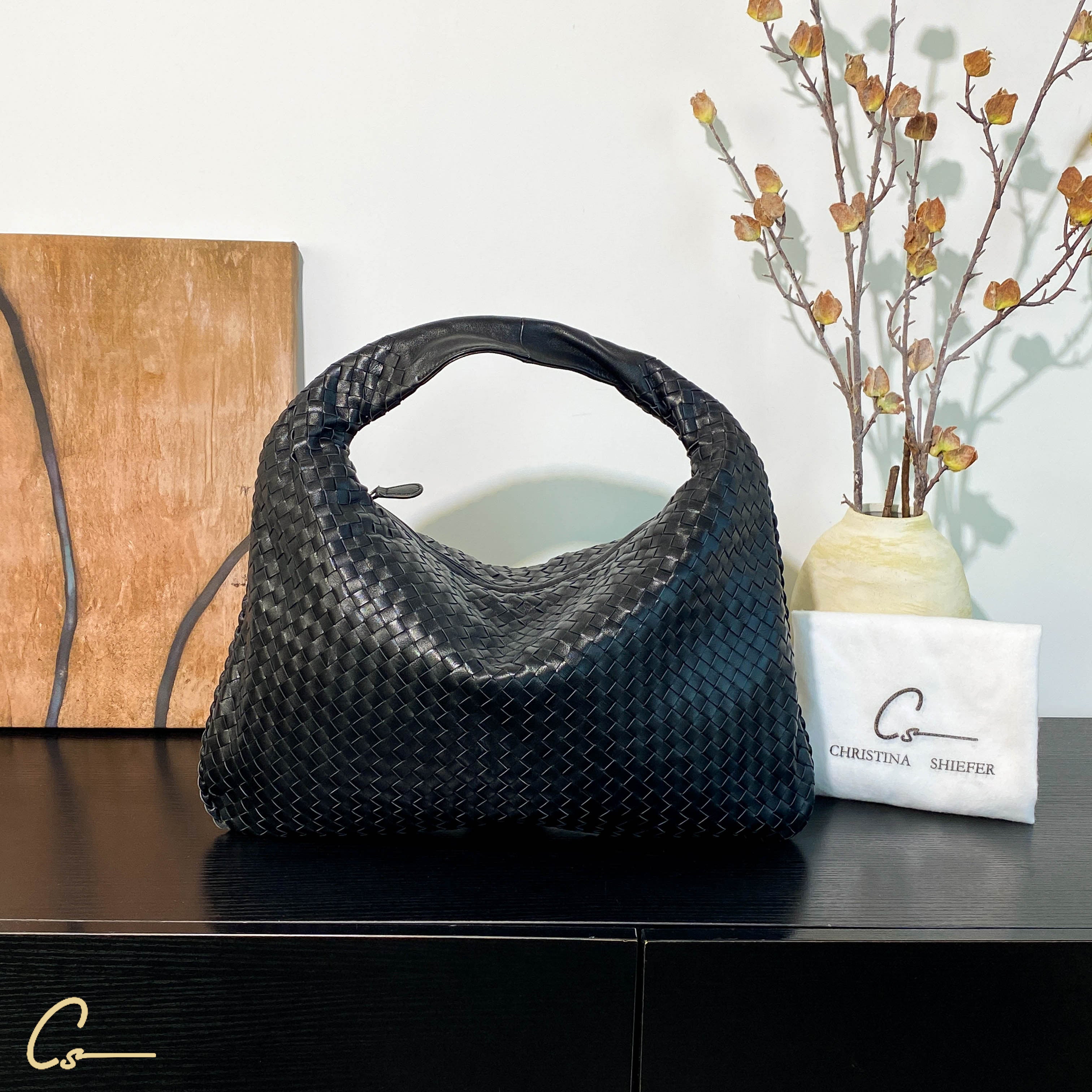 Woven Sheepskin Leather Bag