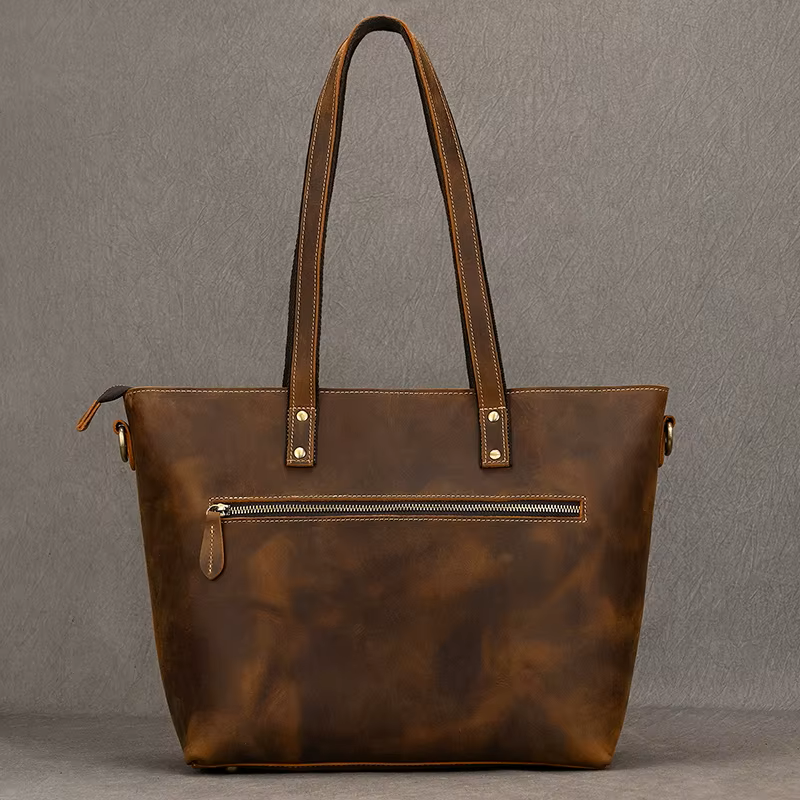 Vintage Crazy Horse Leather Tote