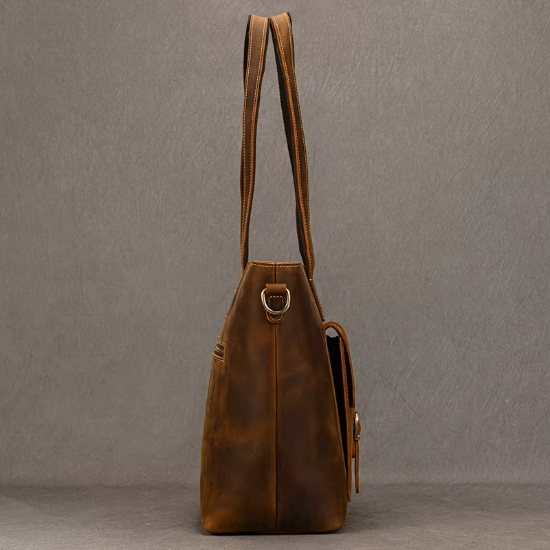 Vintage Crazy Horse Leather Tote