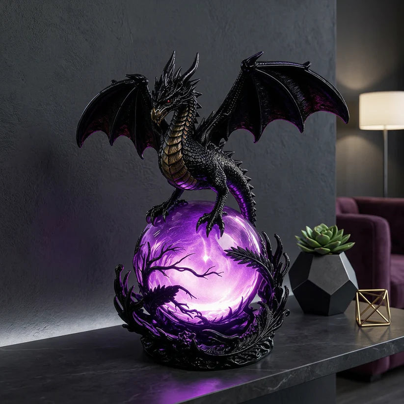 🔮Gothic Dragon LED Crystal Ball Lamp for Dark Aesthetic Decor