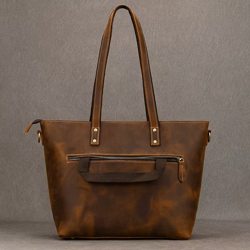 Vintage Crazy Horse Leather Tote