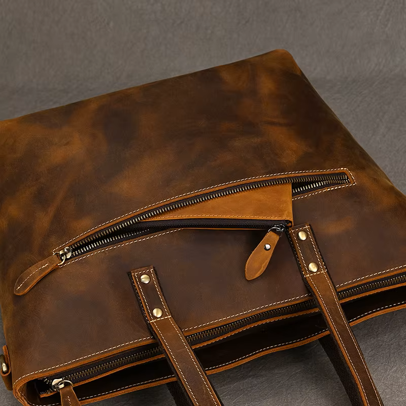 Vintage Crazy Horse Leather Tote