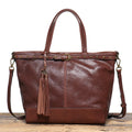 Vintage Brass Leather Tote