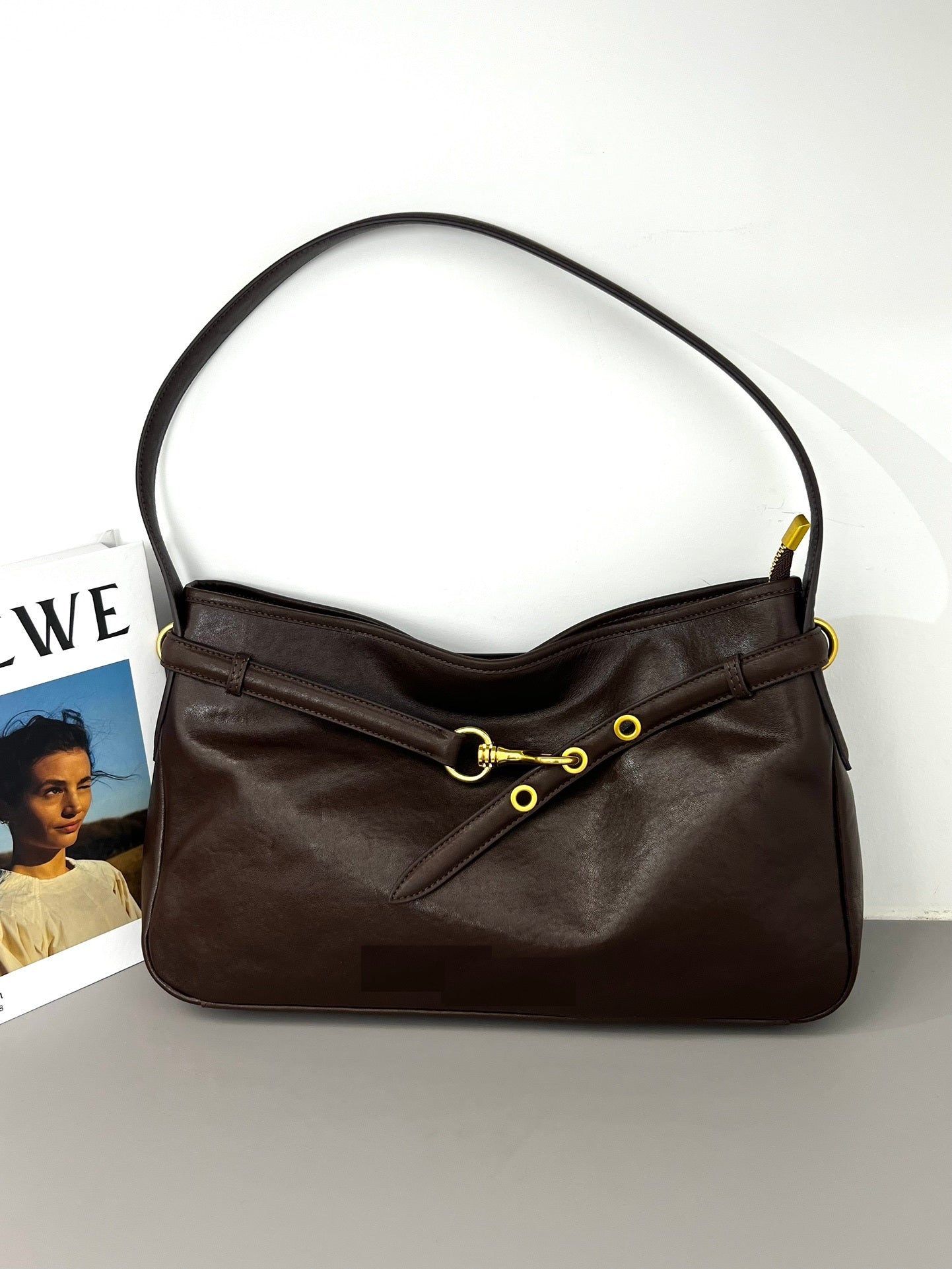 Suede-Leather  Luxe shoulder bag