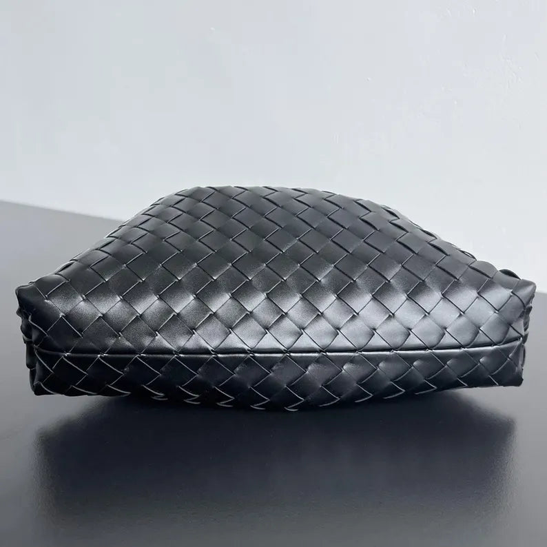 Woven Lambskin Leather Chain Shoulder Bag